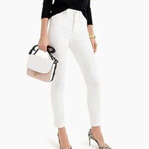 J Crew 9" TALL high-rise toothpick jean in white B3585, T30